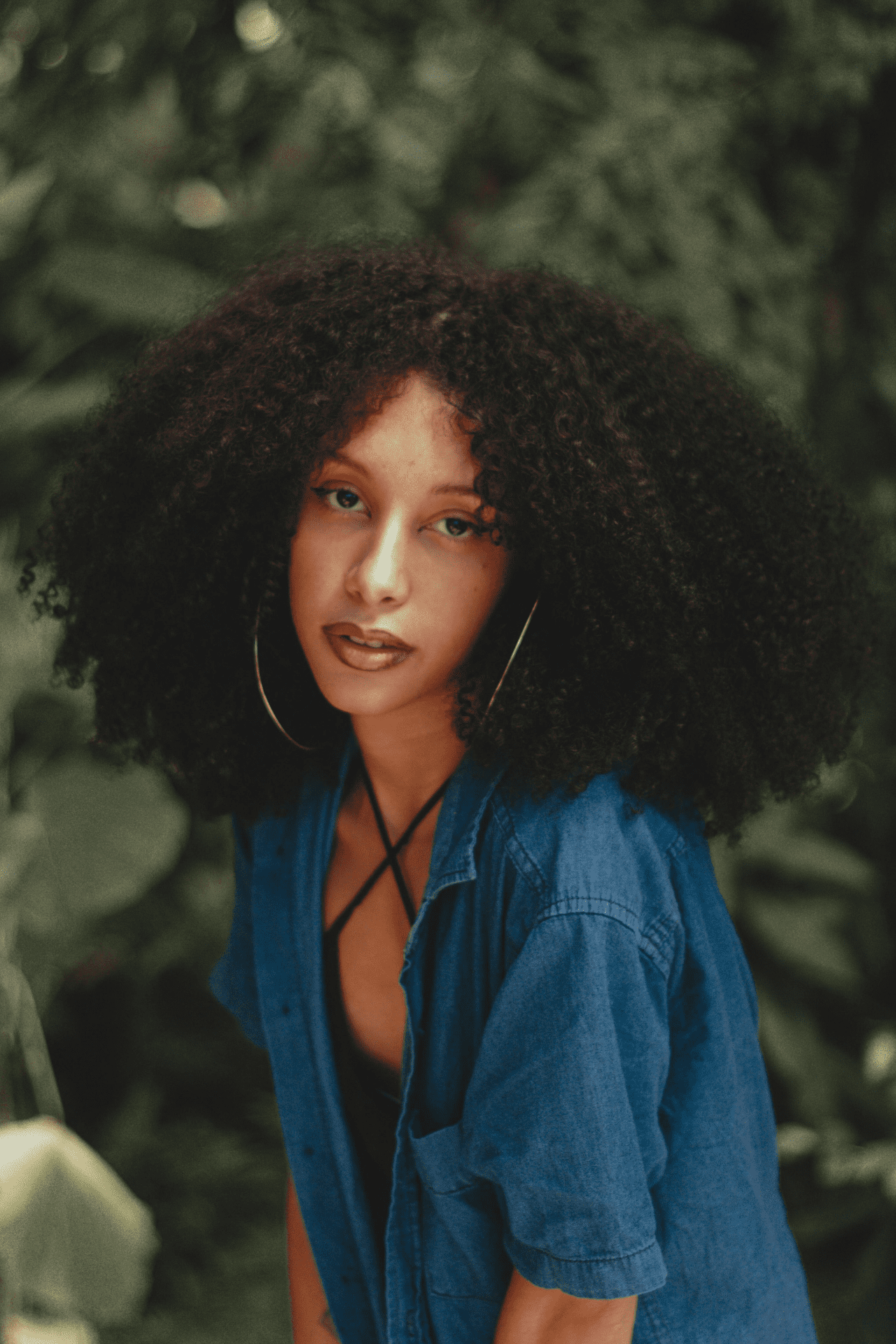Woman with beautiful, naturally curly hair.