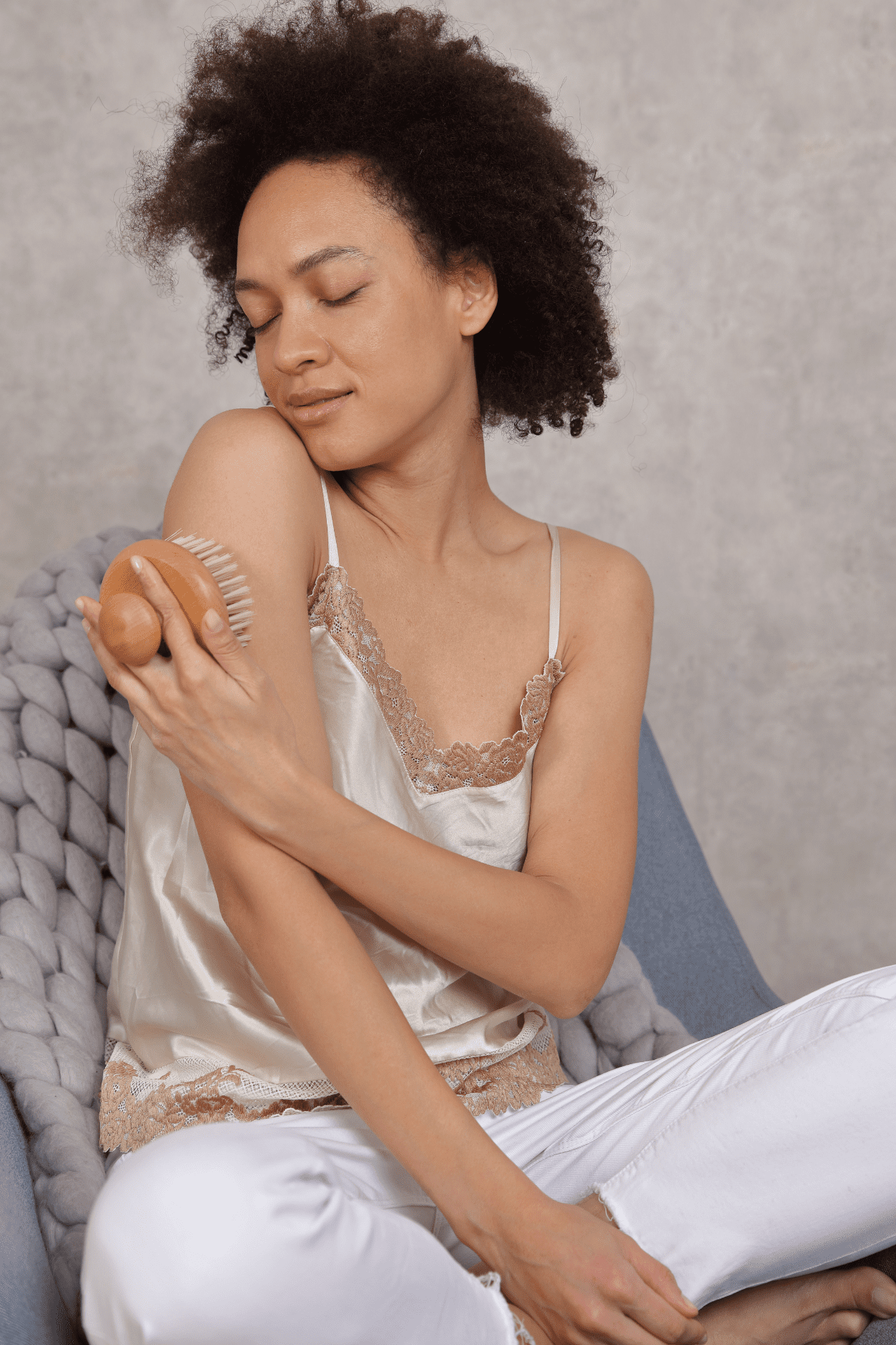 Mom relaxing and practicing self care